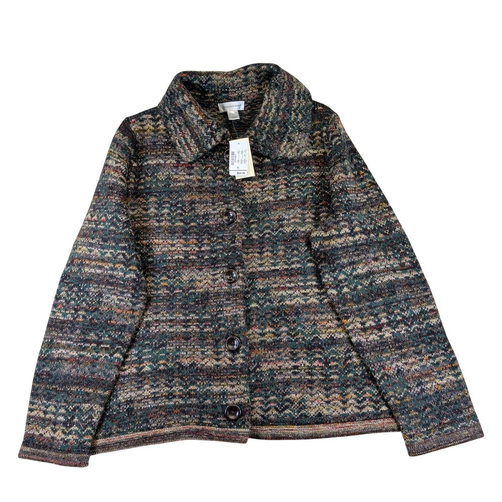 Christopher & Banks NWT Southwestern Knit Button Front Cardigan Sweater XL Multi